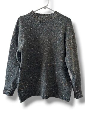 Vintage White Wheeler & Martha Green Speckled Knit Wool Sweater Womens Sz Medium